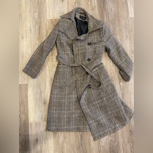 Rebecca Elliott outerwear trench coat with tie belt in size S